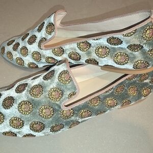 Le Furlane Di Alessandra Handmade Italian Velvet Print Loafer Size 43 US Size 11